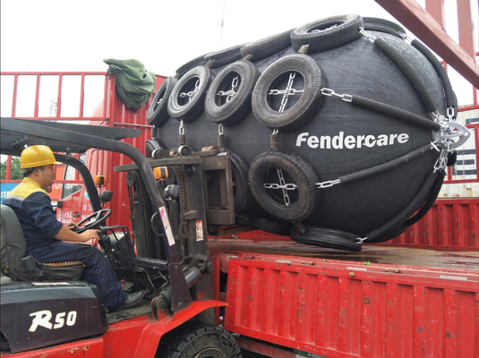 Amortisseur en caoutchouc marin de Fendercare gonflable avec des pneus d'avion utilisés